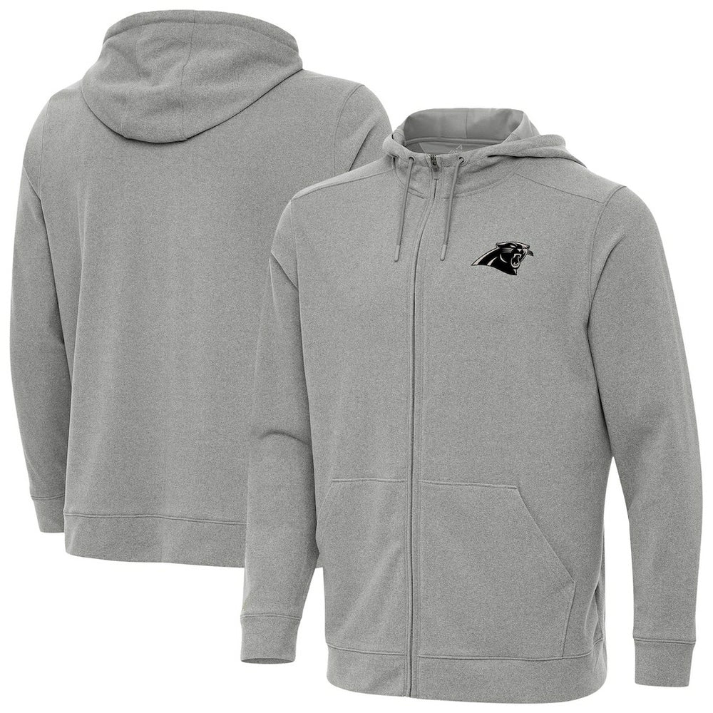 Carolina Panthers Antigua Effortless Full-Zip Hoodie Jacket Heather Gray | NFL