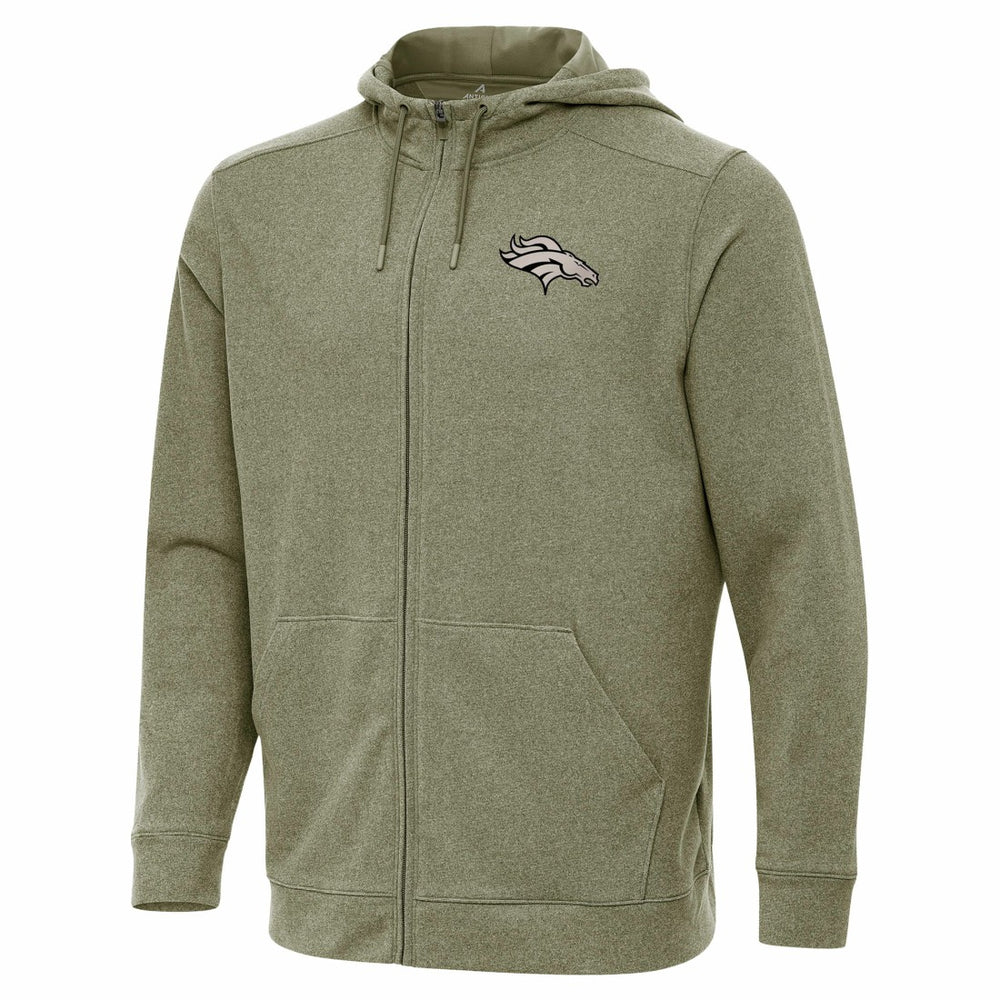 Denver Broncos Antigua Effortless Full-Zip Hoodie Jacket Olive | NFL
