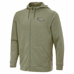 Denver Broncos Antigua Effortless Full-Zip Hoodie Jacket Olive | NFL