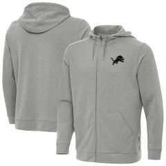 Detroit Lions Antigua Effortless Full-Zip Hoodie Jacket Heather Gray | NFL