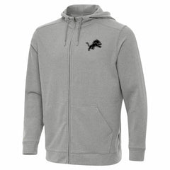 Detroit Lions Antigua Effortless Full-Zip Hoodie Jacket Heather Gray | NFL