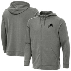 Detroit Lions Antigua Effortless Full-Zip Hoodie Jacket Heather Black | NFL