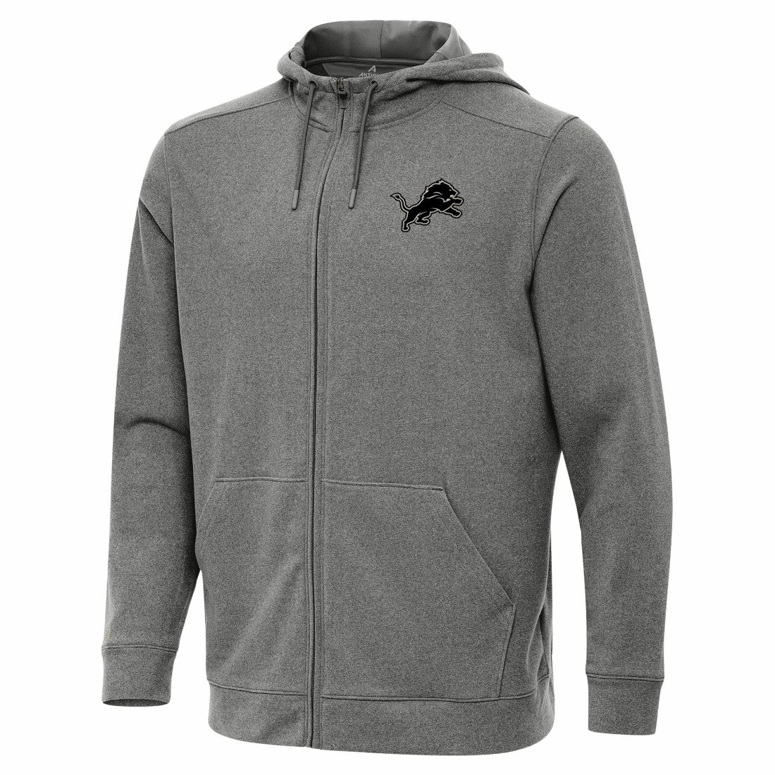Detroit Lions Antigua Effortless Full-Zip Hoodie Jacket Heather Black | NFL