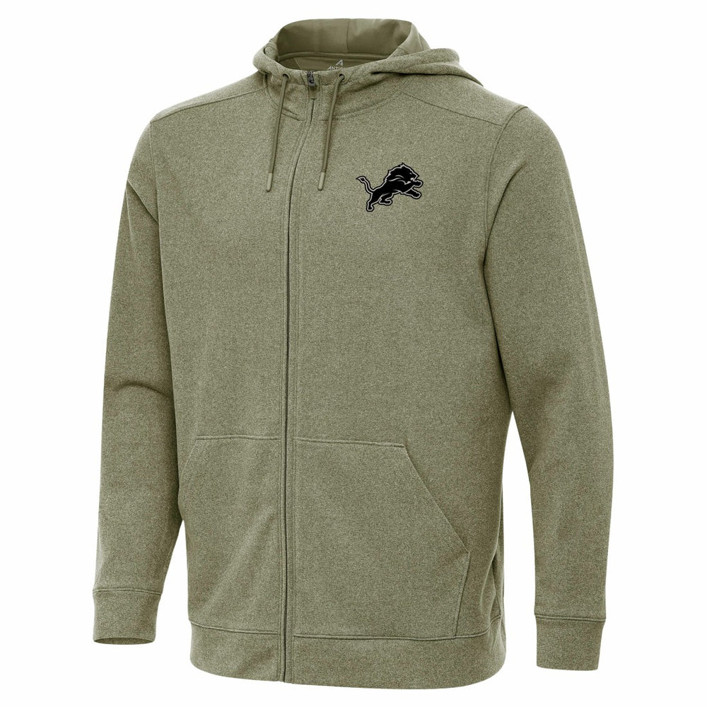 Detroit Lions Antigua Effortless Full-Zip Hoodie Jacket Olive | NFL