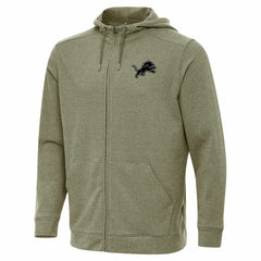 Detroit Lions Antigua Effortless Full-Zip Hoodie Jacket Olive | NFL