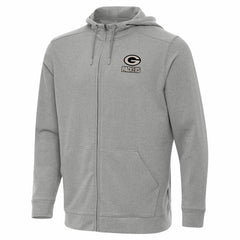 Green Bay Packers Antigua Effortless Full-Zip Hoodie Jacket Heather Gray | NFL