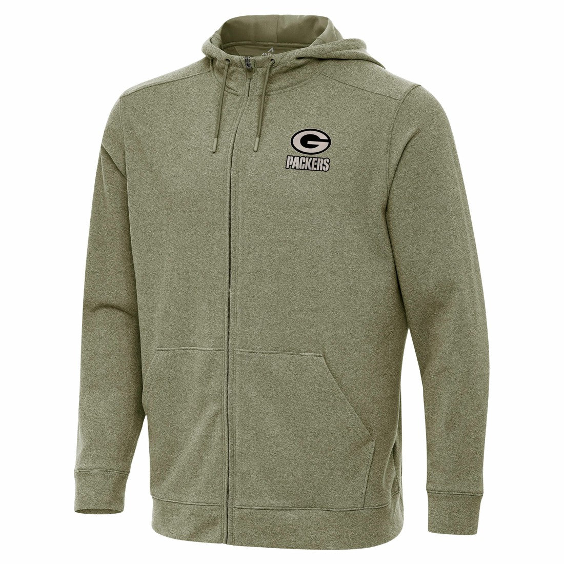 Green Bay Packers Antigua Effortless Full-Zip Hoodie Jacket Olive | NFL