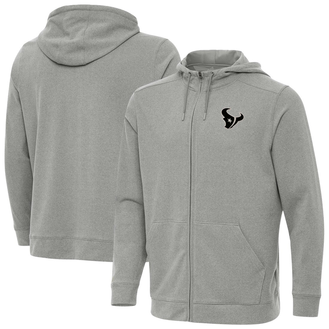 Houston Texans Antigua Effortless Full-Zip Hoodie Jacket Heather Gray | NFL