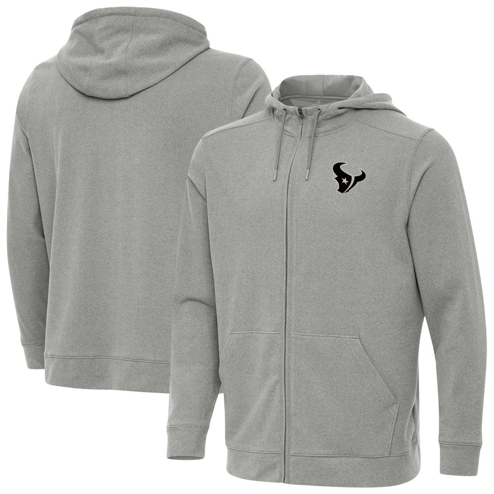 Houston Texans Antigua Effortless Full-Zip Hoodie Jacket Heather Gray | NFL