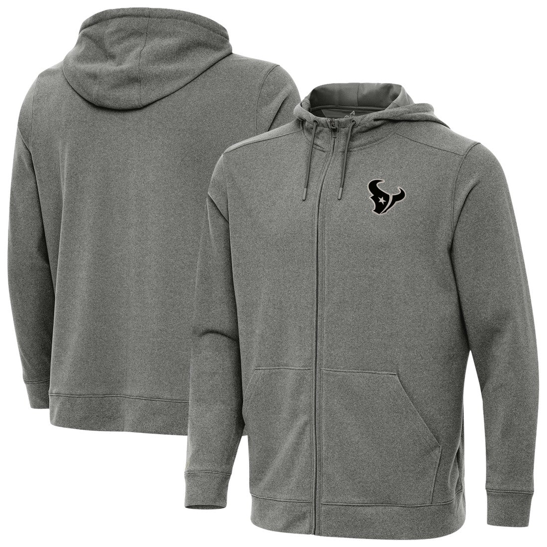 Houston Texans Antigua Effortless Full-Zip Hoodie Jacket Heather Black | NFL