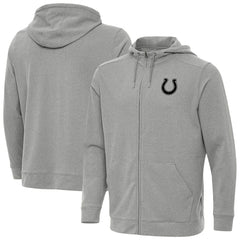 Indianapolis Colts Antigua Effortless Full-Zip Hoodie Jacket Heather Gray | NFL