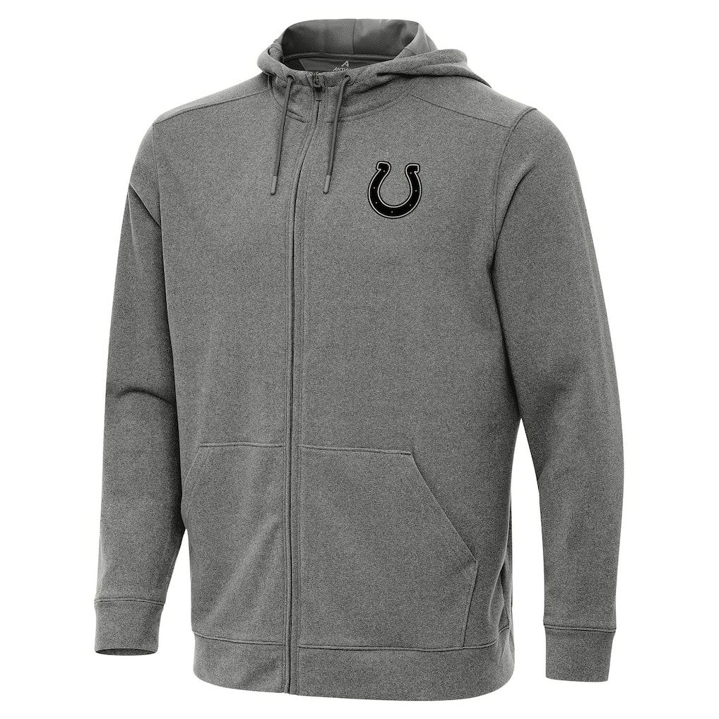 Indianapolis Colts Antigua Effortless Full-Zip Hoodie Jacket Heather Black | NFL