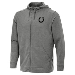 Indianapolis Colts Antigua Effortless Full-Zip Hoodie Jacket Heather Black | NFL
