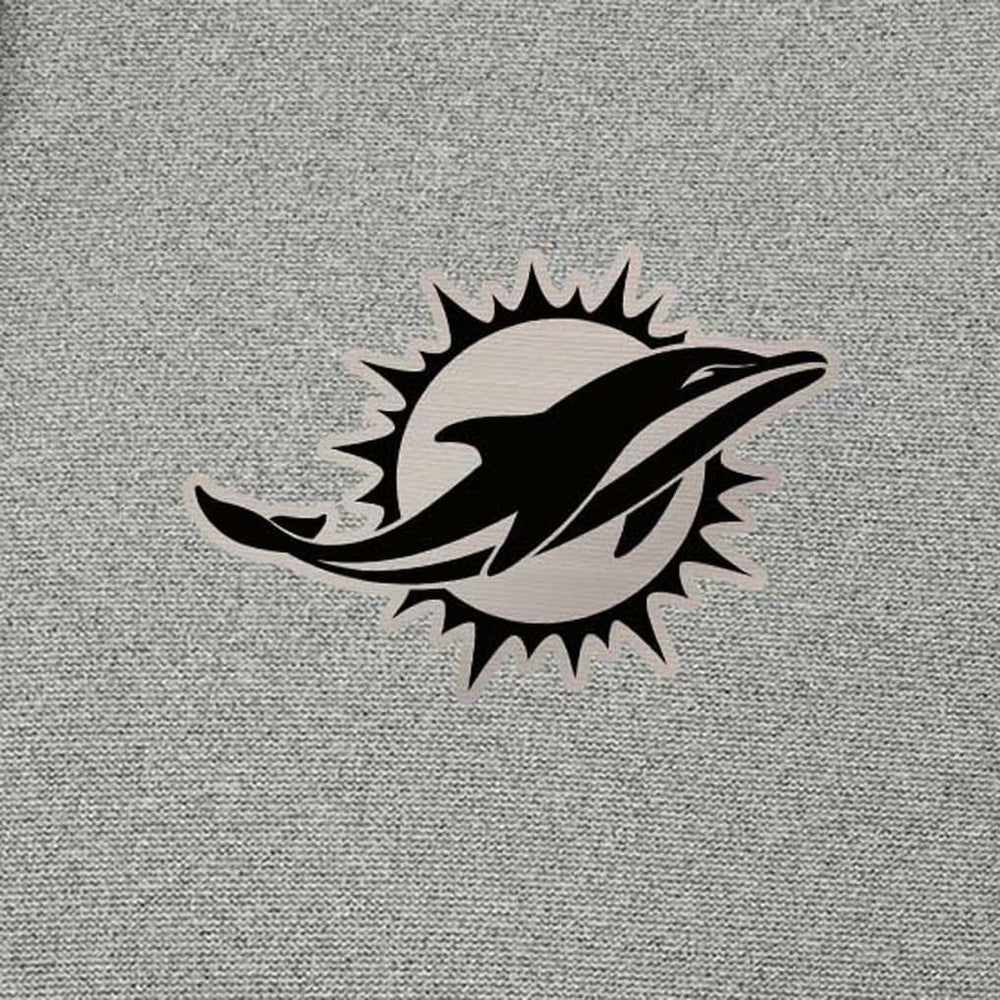 Miami Dolphins Antigua Effortless Full-Zip Hoodie Jacket Heather Gray | NFL