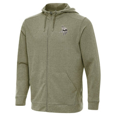 Minnesota Vikings Antigua Effortless Full-Zip Hoodie Jacket Olive | NFL