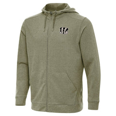 Cincinnati Bengals Antigua Effortless Full-Zip Hoodie Jacket Olive | NFL