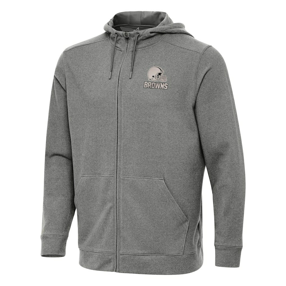 Cleveland Browns Antigua Effortless Full-Zip Hoodie Jacket Heather Black | NFL