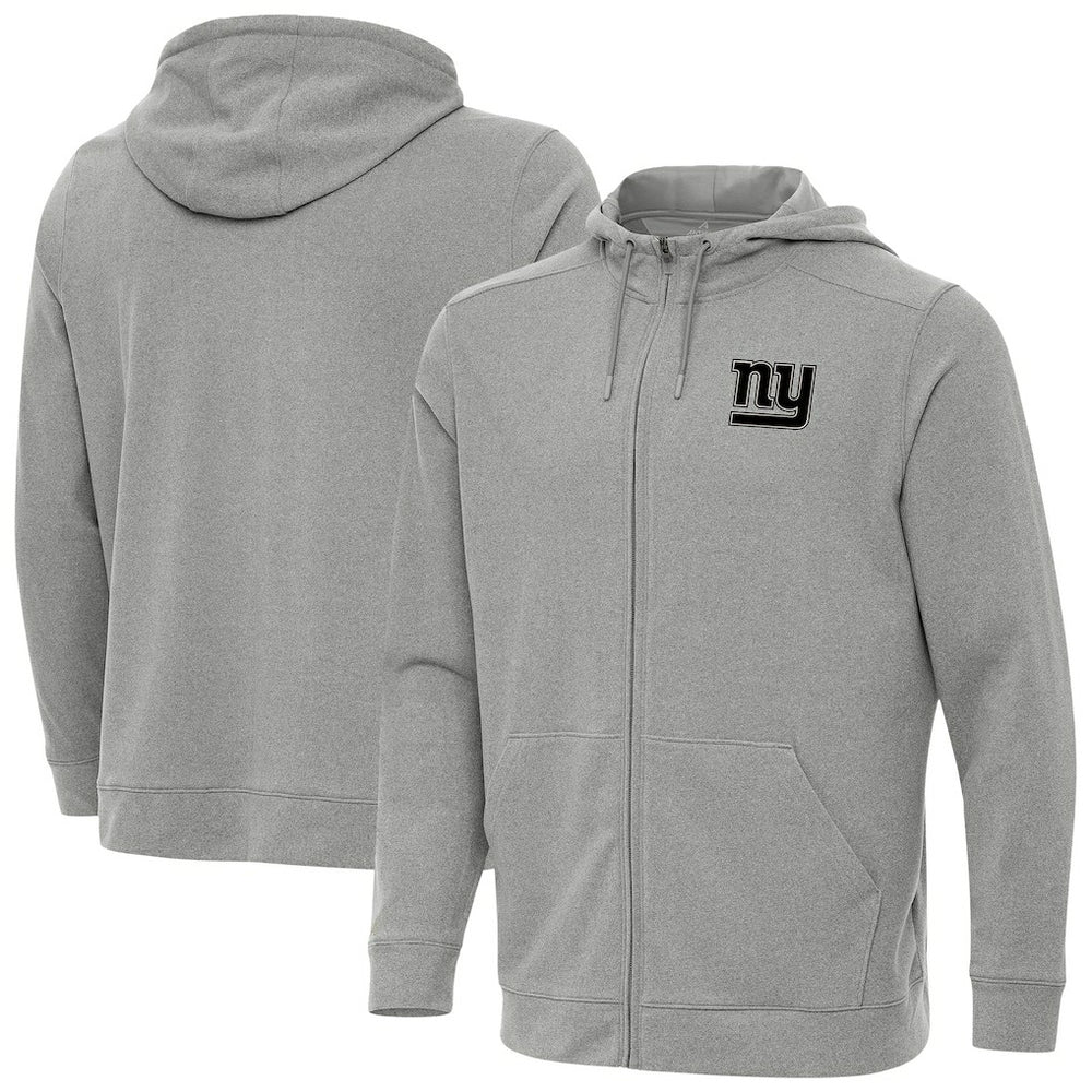 New York Giants Antigua Effortless Full-Zip Hoodie Jacket Heather Gray | NFL