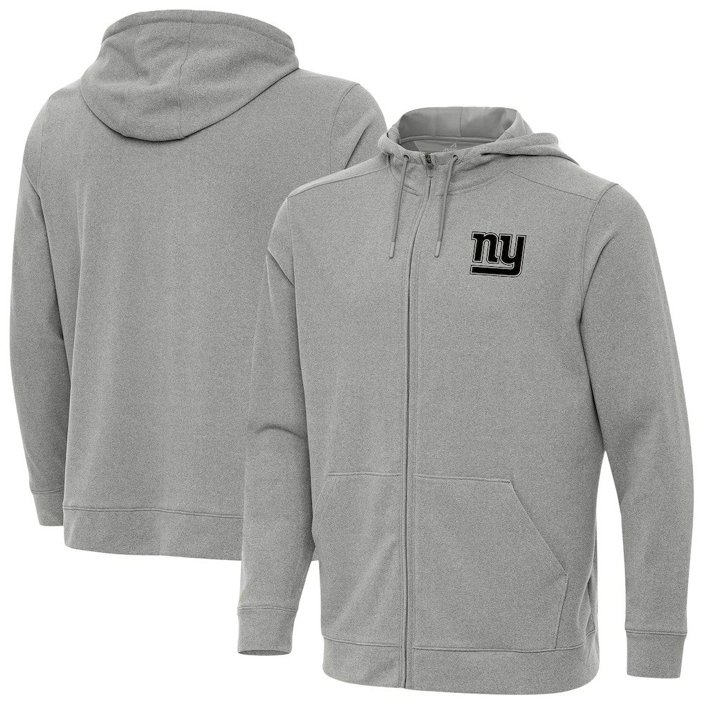 New York Giants Antigua Effortless Full-Zip Hoodie Jacket Heather Gray | NFL