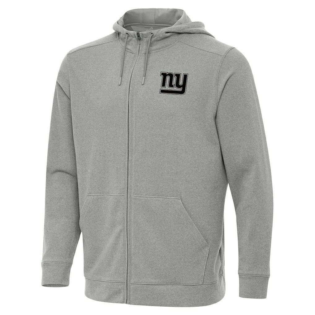 New York Giants Antigua Effortless Full-Zip Hoodie Jacket Heather Gray | NFL