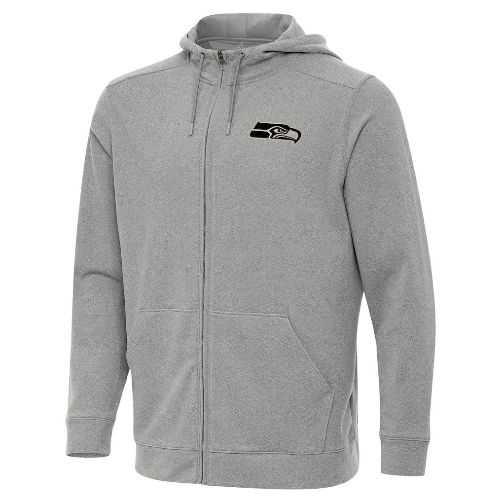 Seattle Seahawks Antigua Effortless Full-Zip Hoodie Jacket Heather Gray | NFL