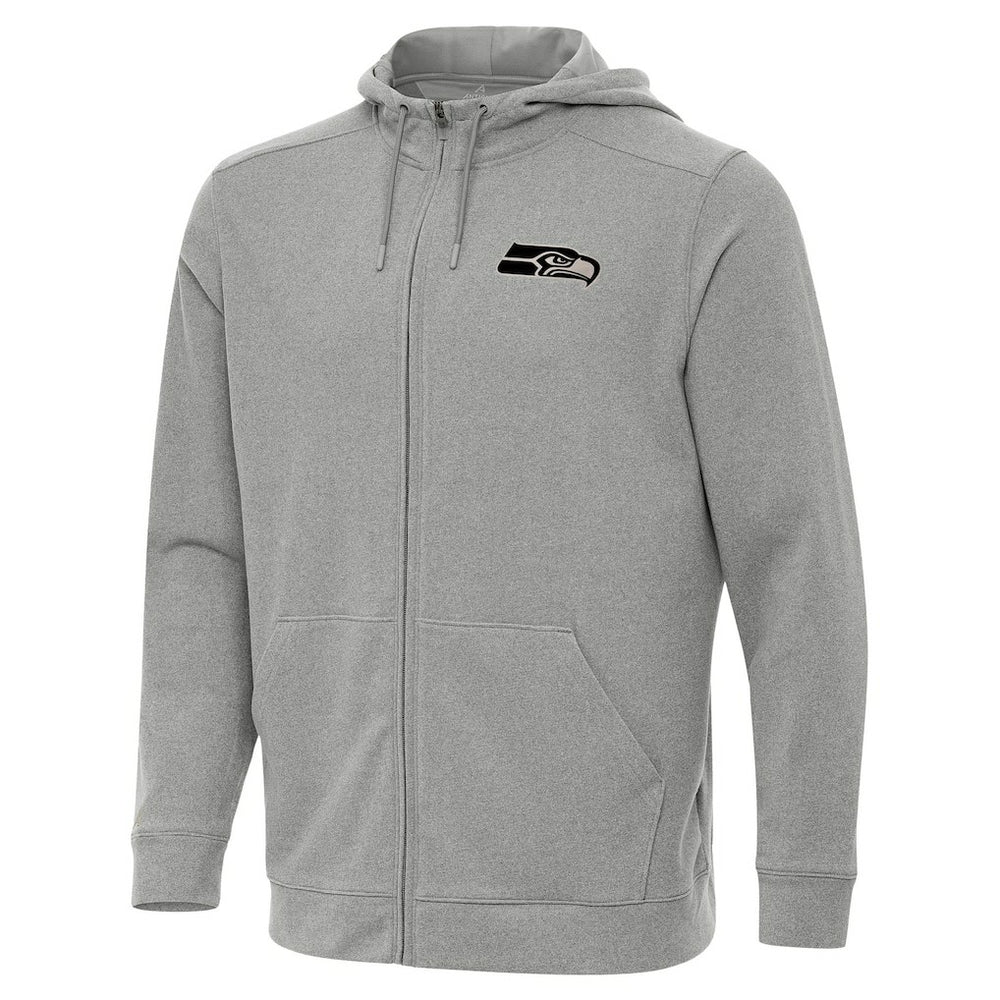 Seattle Seahawks Antigua Effortless Full-Zip Hoodie Jacket Heather Gray | NFL