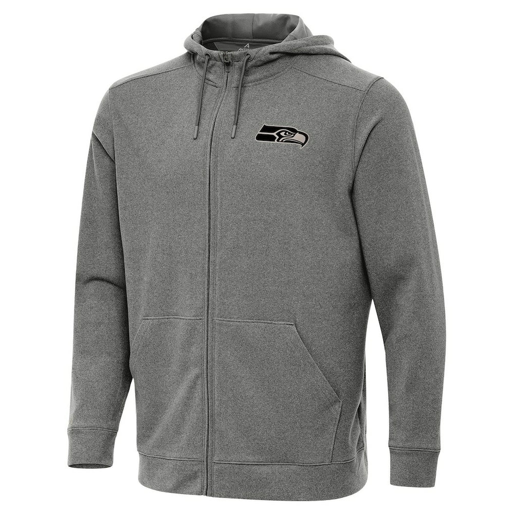 Seattle Seahawks Antigua Effortless Full-Zip Hoodie Jacket Heather Black | NFL