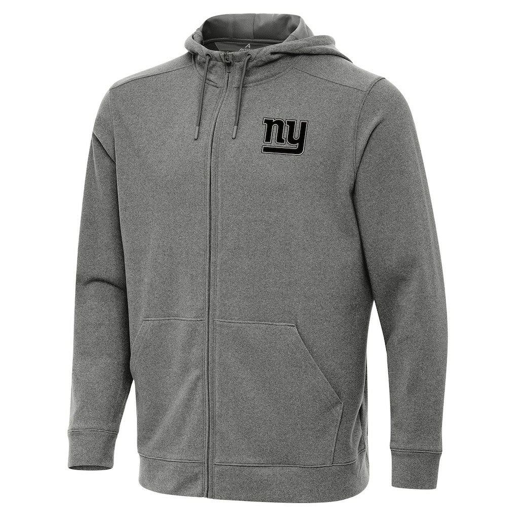 New York Giants Antigua Effortless Full-Zip Hoodie Jacket Heather Black | NFL
