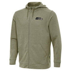 Seattle Seahawks Antigua Effortless Full-Zip Hoodie Jacket Olive | NFL