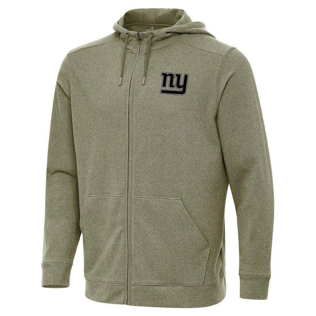 New York Giants Antigua Effortless Full-Zip Hoodie Jacket Olive | NFL
