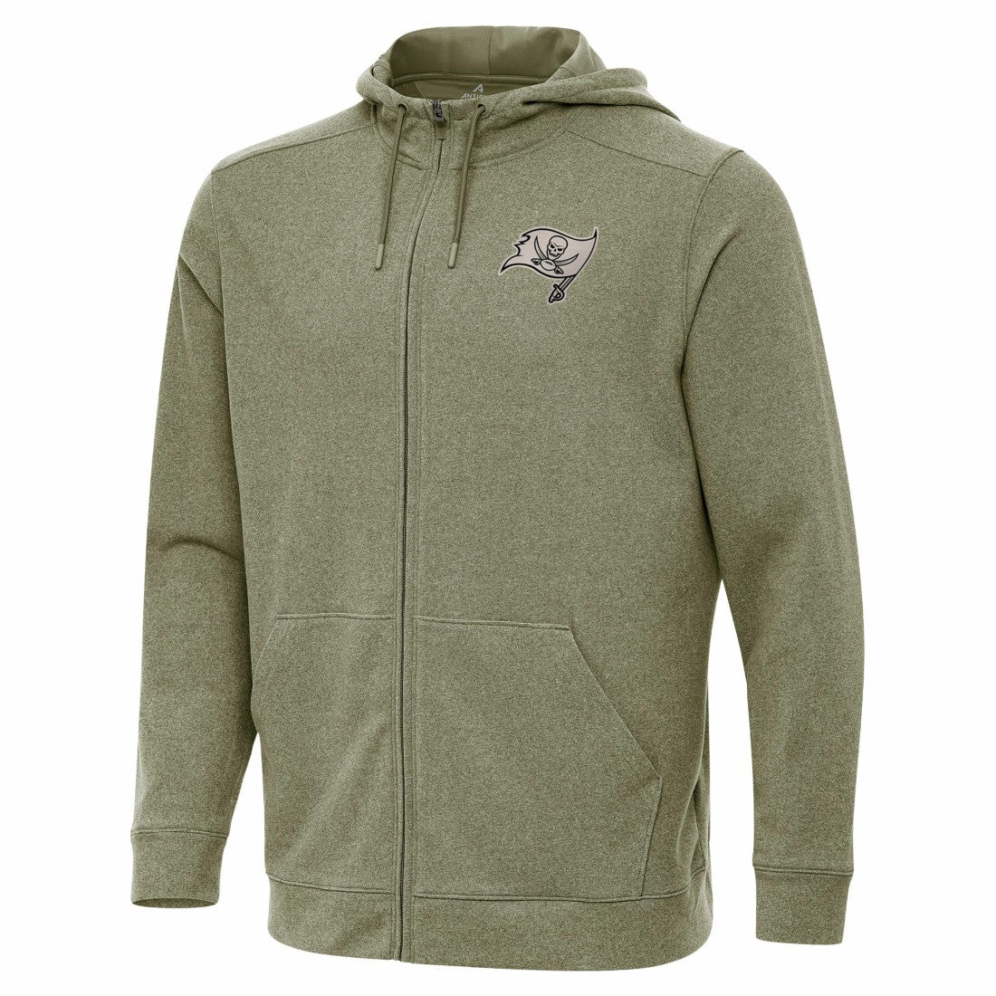 Tampa Bay Buccaneers Antigua Effortless Full-Zip Hoodie Jacket Olive | NFL