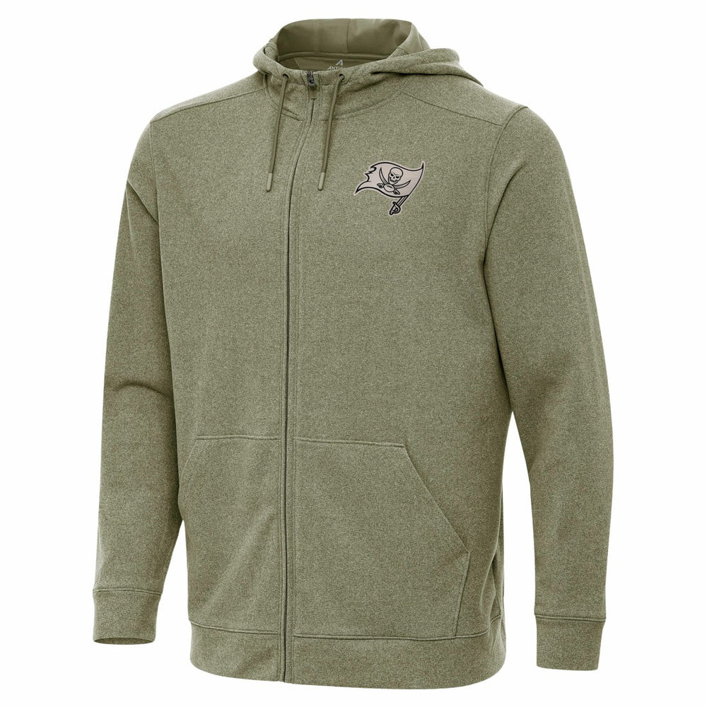 Tampa Bay Buccaneers Antigua Effortless Full-Zip Hoodie Jacket Olive | NFL