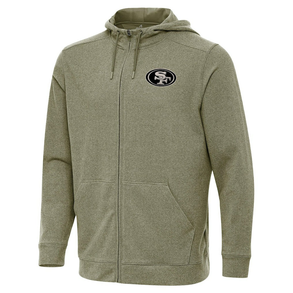 San Francisco 49ers Antigua Effortless Full-Zip Hoodie Jacket Olive | NFL