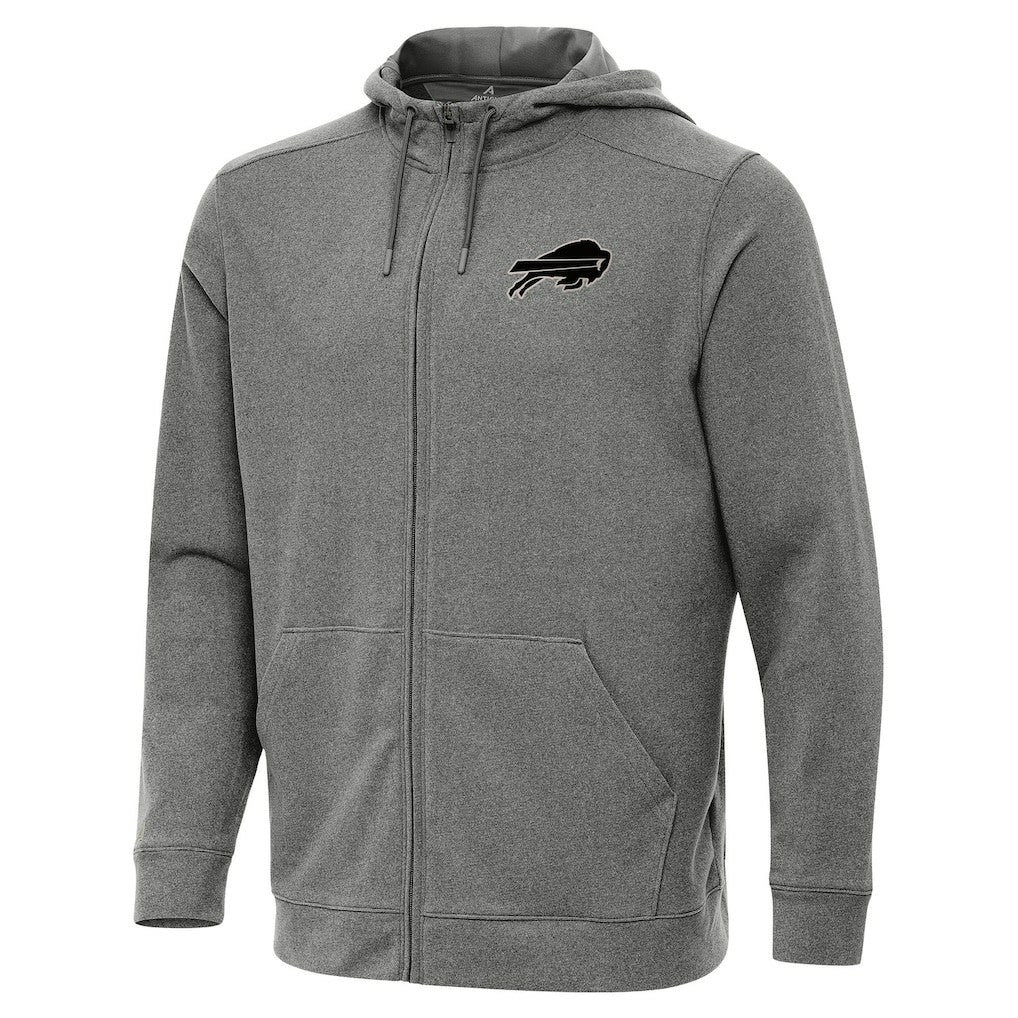 Buffalo Bills Antigua Effortless Full-Zip Hoodie Jacket Heather Black | NFL