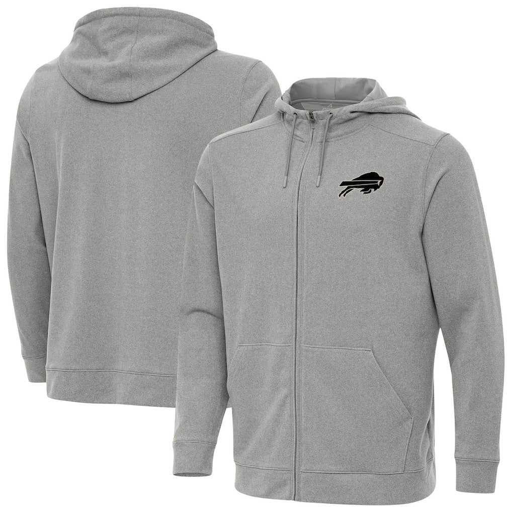 Buffalo Bills Antigua Effortless Full-Zip Hoodie Jacket Heather Gray | NFL