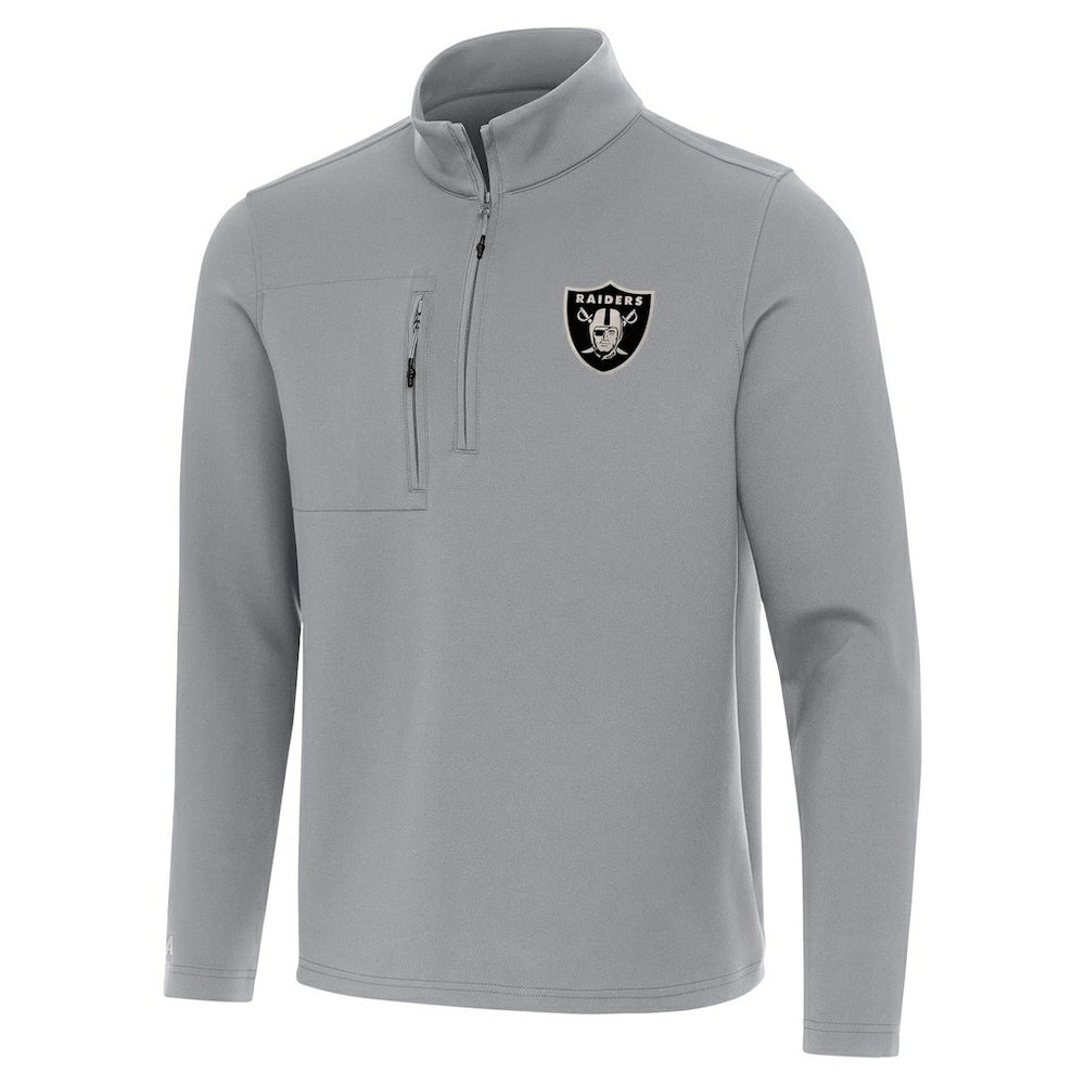 Las Vegas Raiders Antigua Insider Quarter-Zip Jacket Gray | NFL