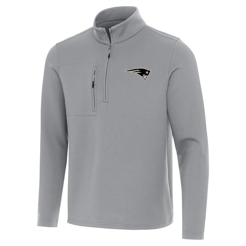 New England Patriots Antigua Insider Quarter-Zip Jacket Gray | NFL