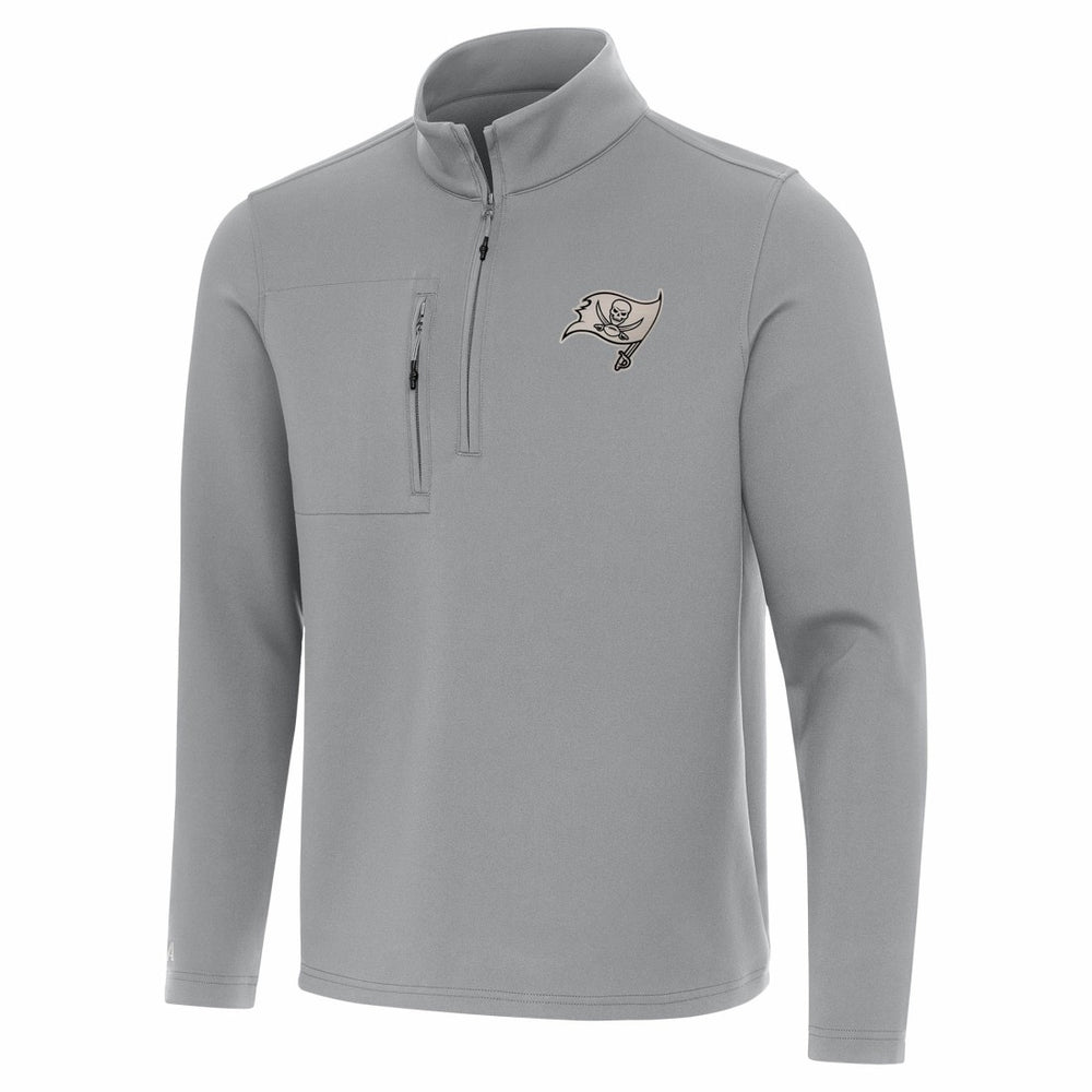 Tampa Bay Buccaneers Antigua Insider Quarter-Zip Jacket Gray | NFL