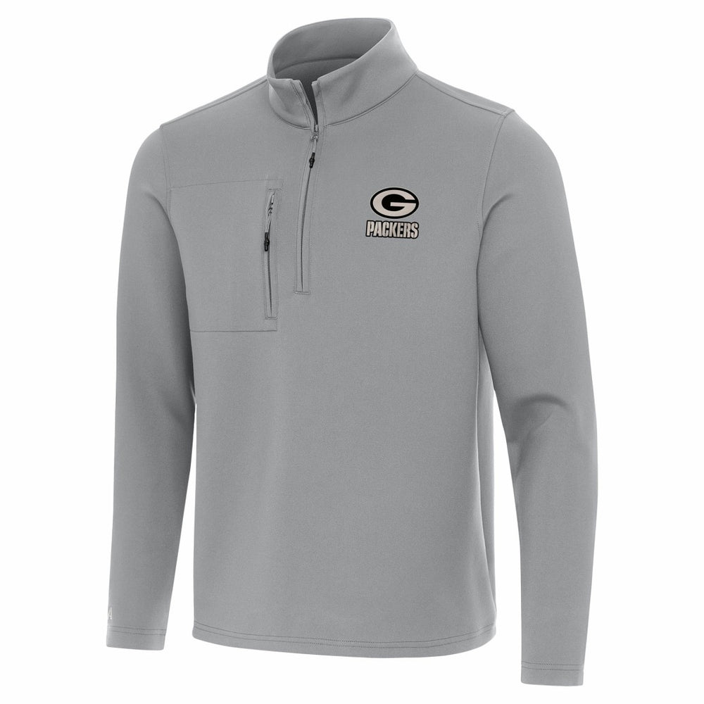 Green Bay Packers Antigua Insider Quarter-Zip Jacket Gray | NFL