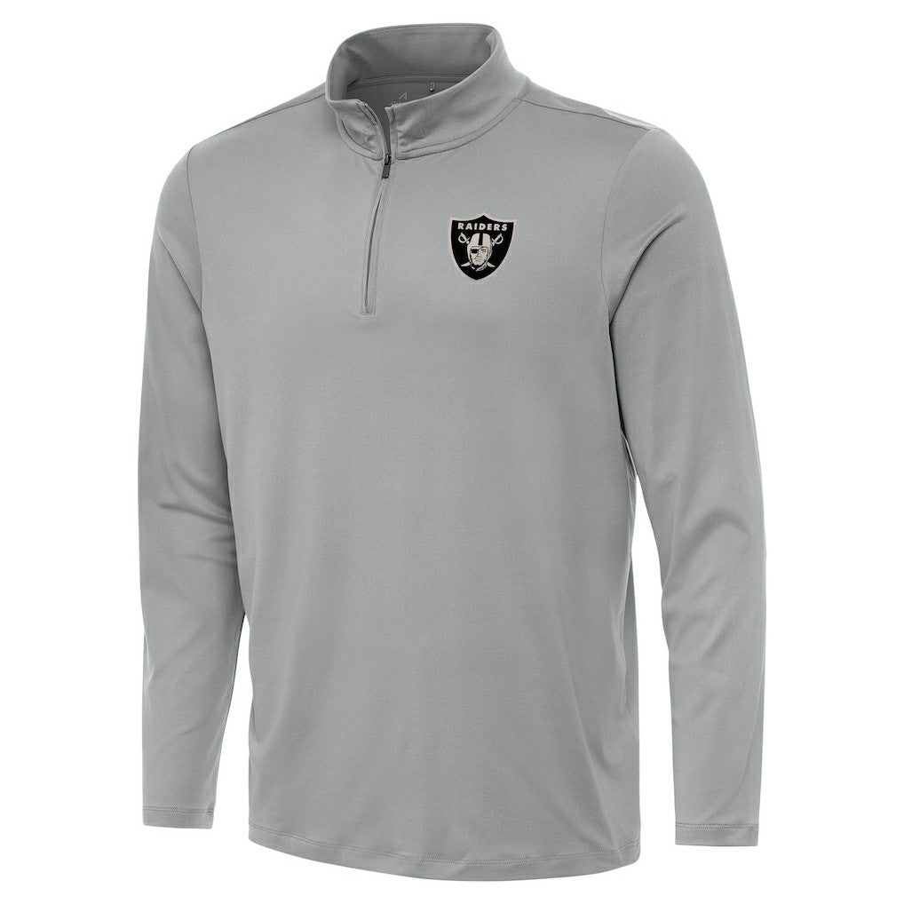 Las Vegas Raiders Antigua Reprocess Quarter-Zip Top Gray | NFL