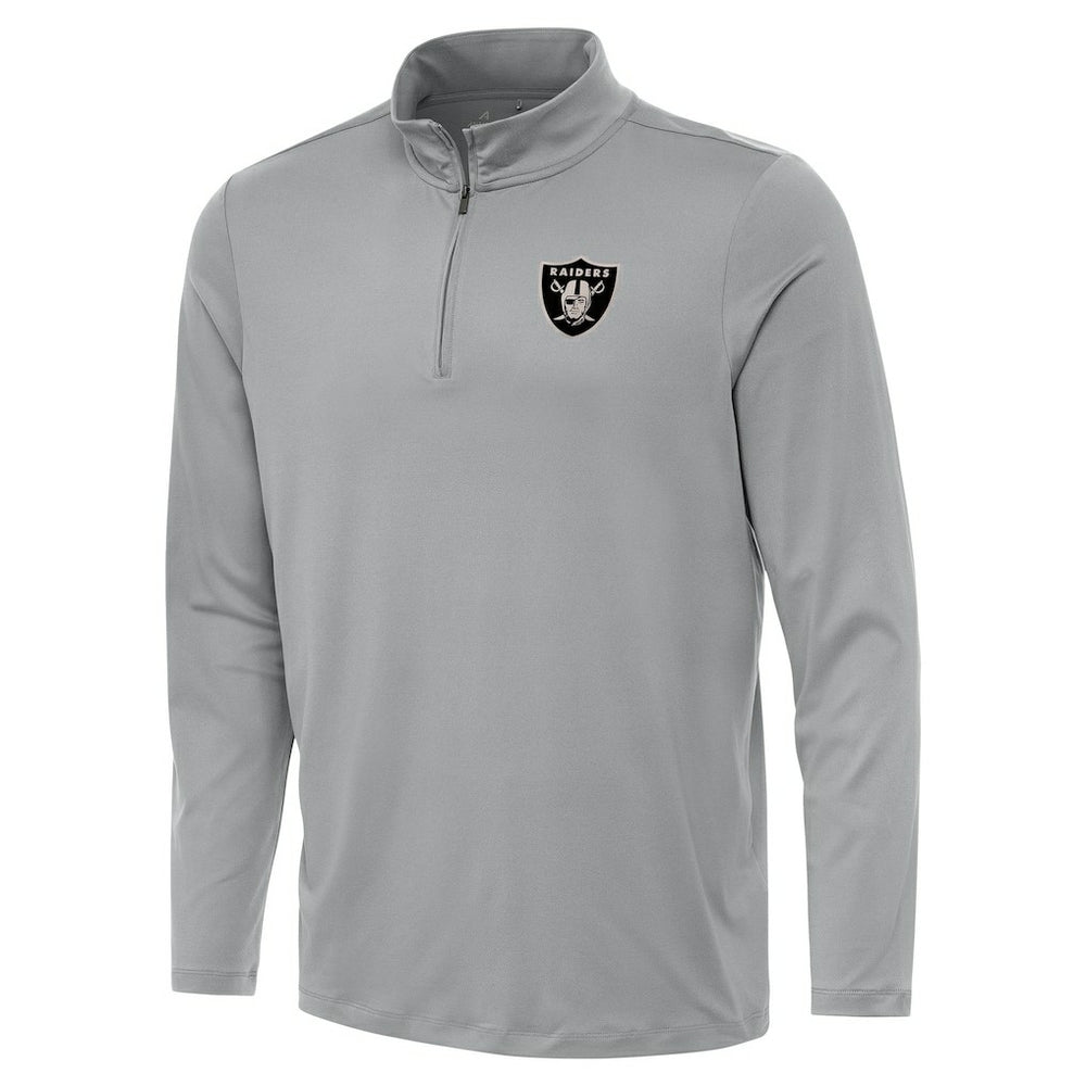 Las Vegas Raiders Antigua Reprocess Quarter-Zip Top Gray | NFL