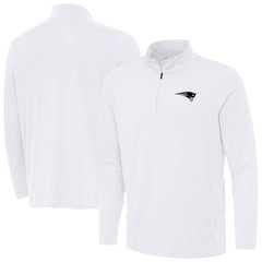 New England Patriots Antigua Reprocess Quarter-Zip Top White | NFL