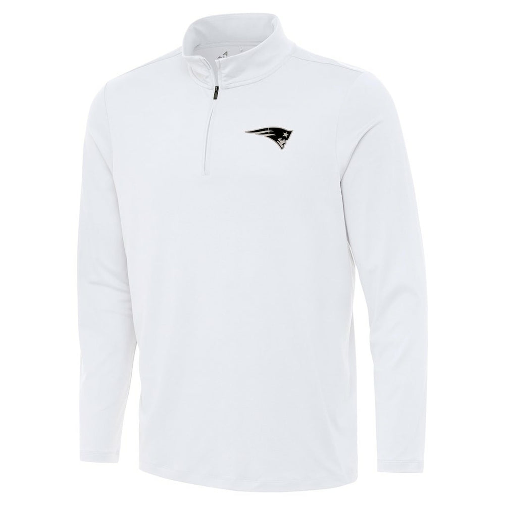 New England Patriots Antigua Reprocess Quarter-Zip Top White | NFL