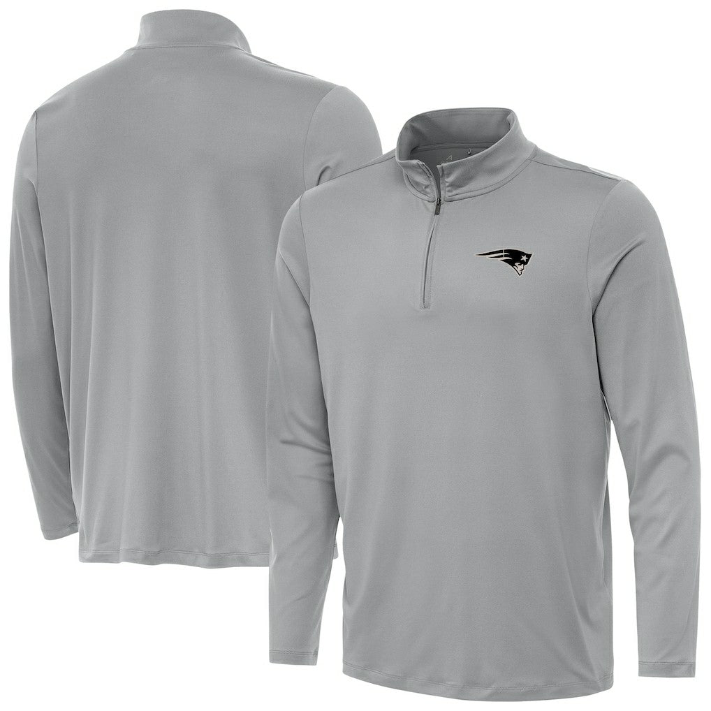 New England Patriots Antigua Reprocess Quarter-Zip Top Gray | NFL