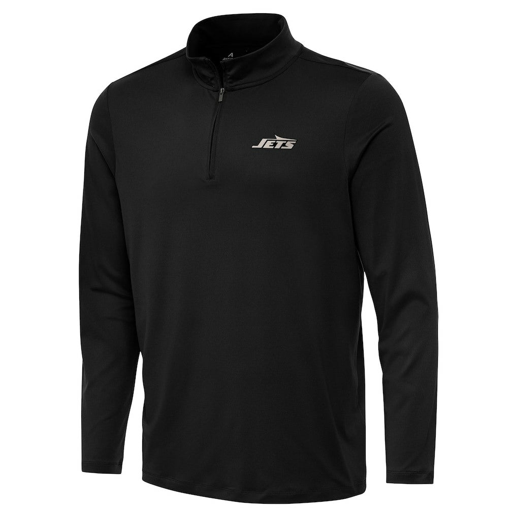 New York Jets Antigua Reprocess Quarter-Zip Top Black | NFL