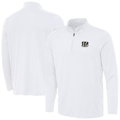 Cincinnati Bengals Antigua Reprocess Quarter-Zip Top White | NFL