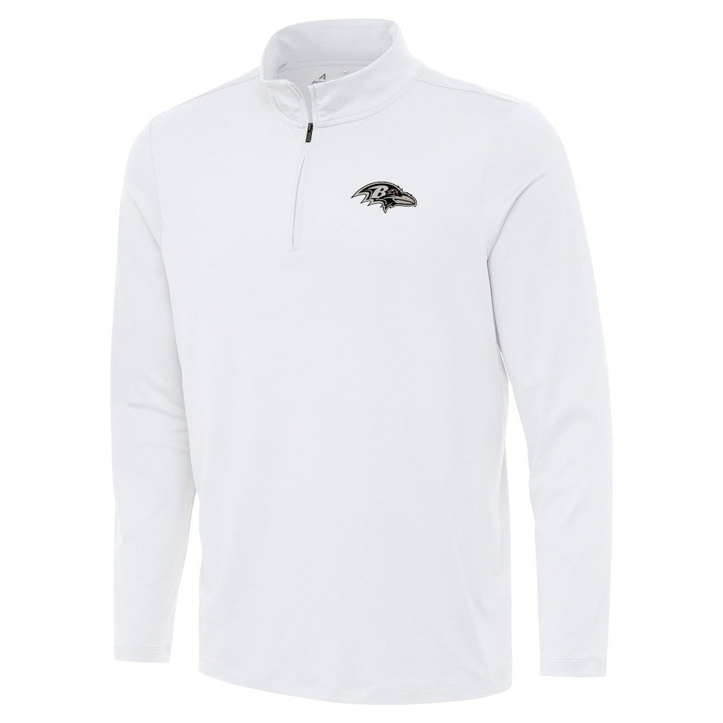 Baltimore Ravens Antigua Reprocess Quarter-Zip Top White | NFL