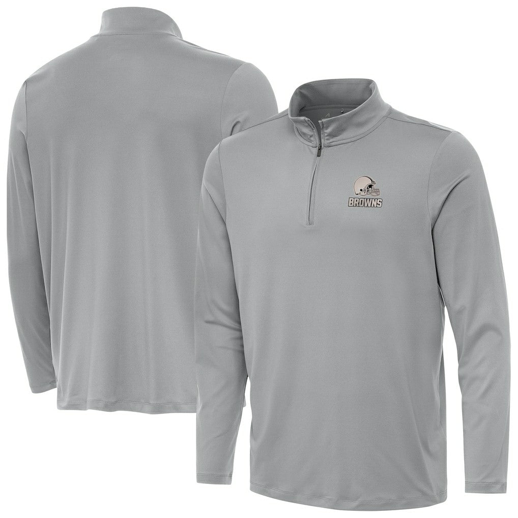 Cleveland Browns Antigua Reprocess Quarter-Zip Top Gray | NFL