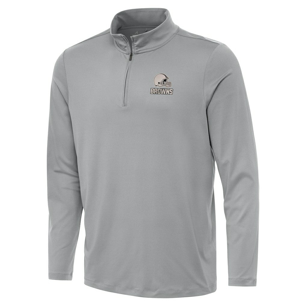 Cleveland Browns Antigua Reprocess Quarter-Zip Top Gray | NFL