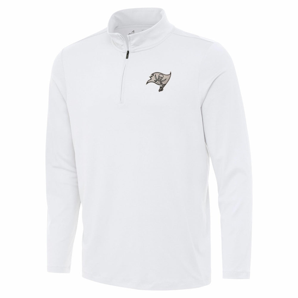 Tampa Bay Buccaneers Antigua Reprocess Quarter-Zip Top White | NFL